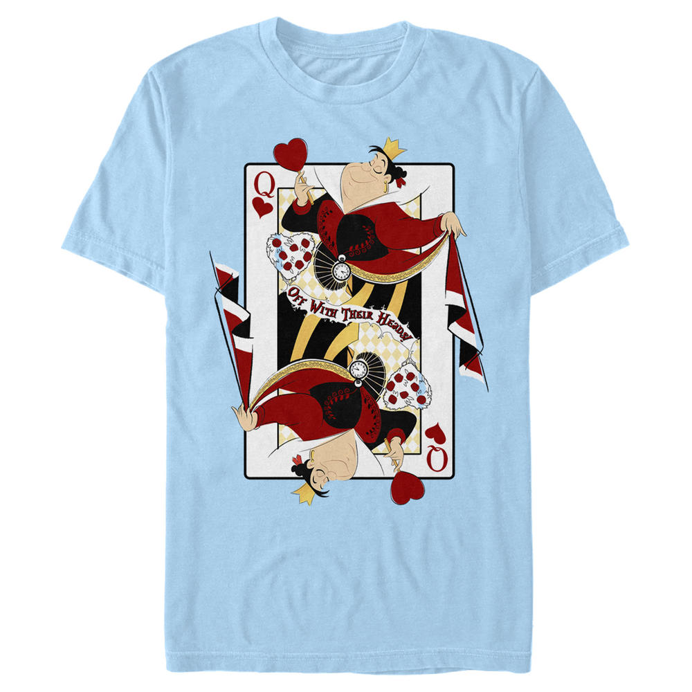 Alice in Wonderland Men's Alice in Wonderland Queen of Hearts Playing Card  Graphic T-Shirt