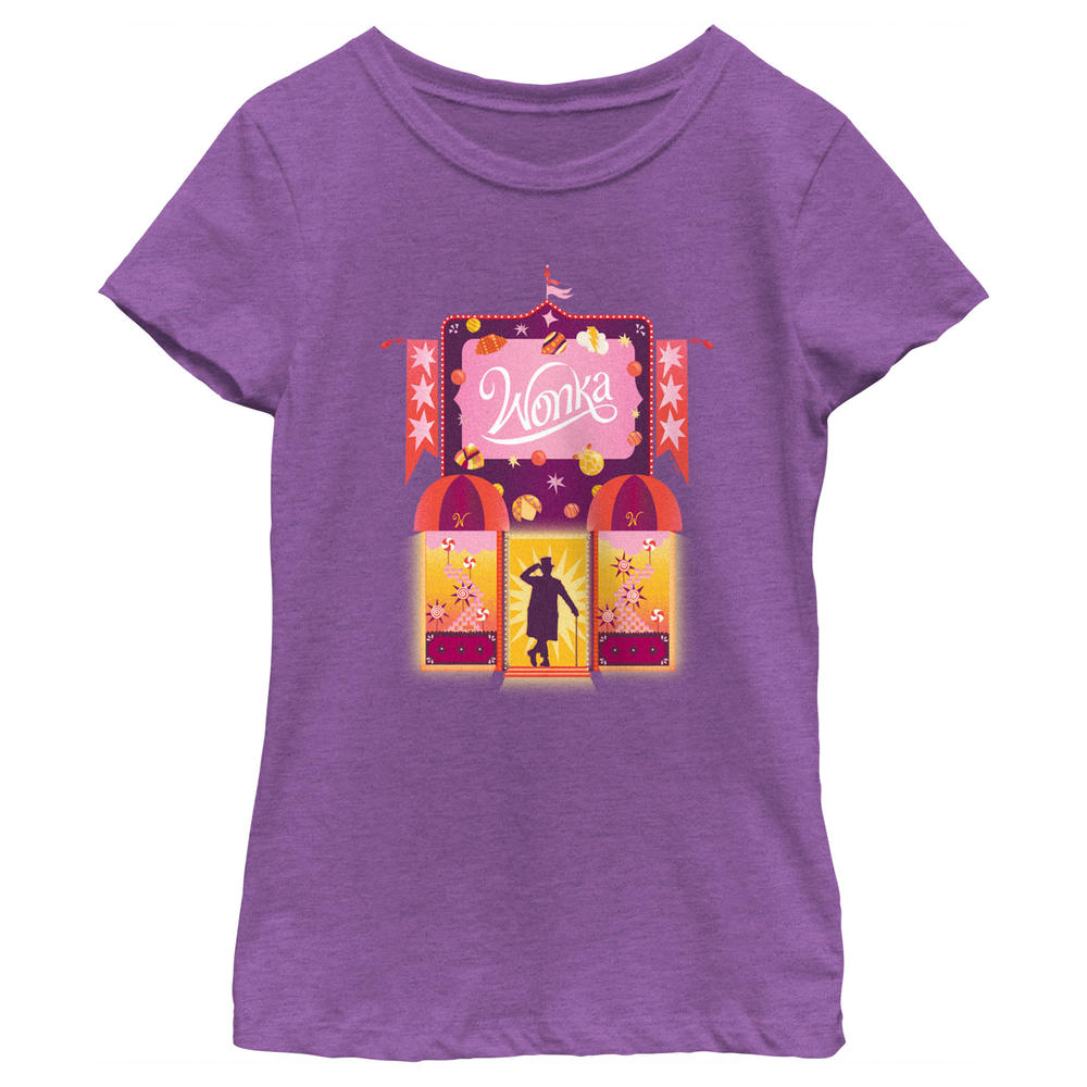 Wonka Girl's Wonka Candy Factory Logo  Graphic T-Shirt
