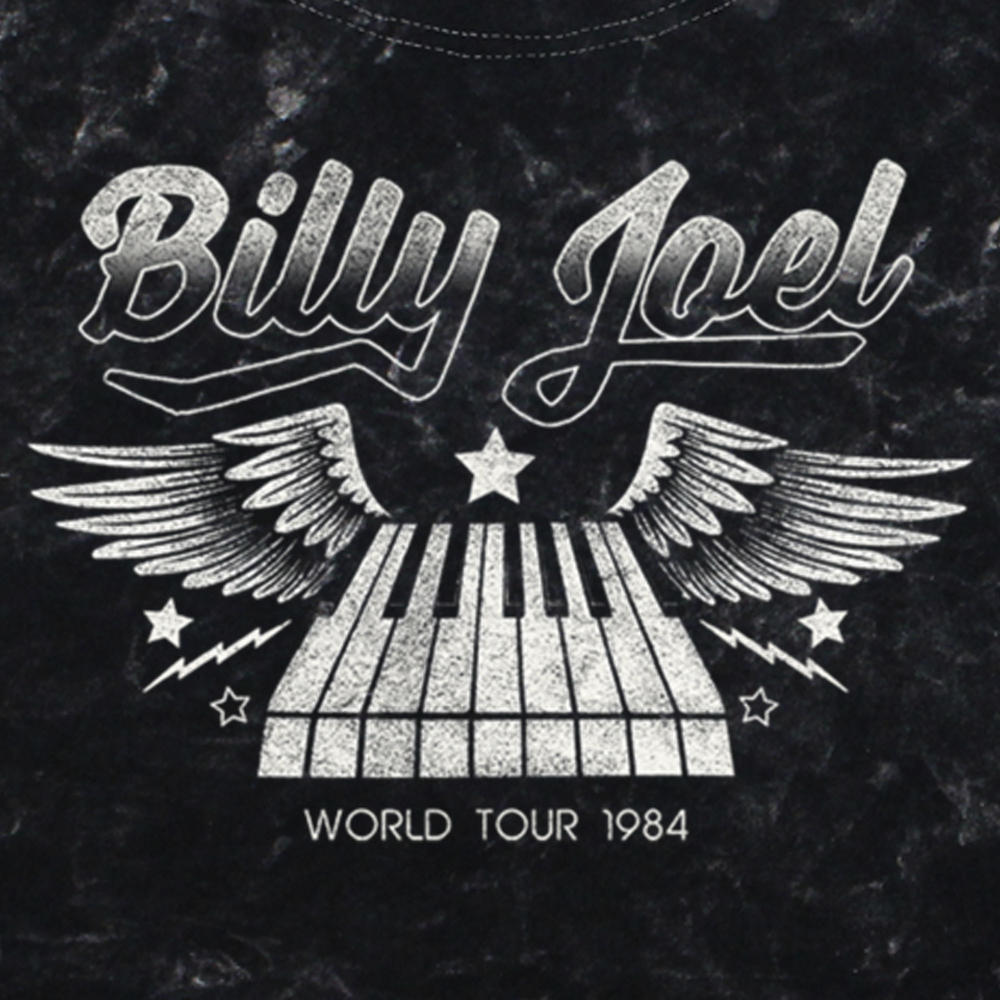 Billy Joel Junior's Billy Joel World Tour 1984 Distressed  Graphic T-Shirt