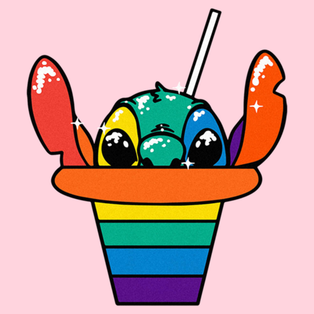 Lilo & Stitch Junior's Lilo & Stitch Rainbow Shave Ice Stitch  Graphic Tee