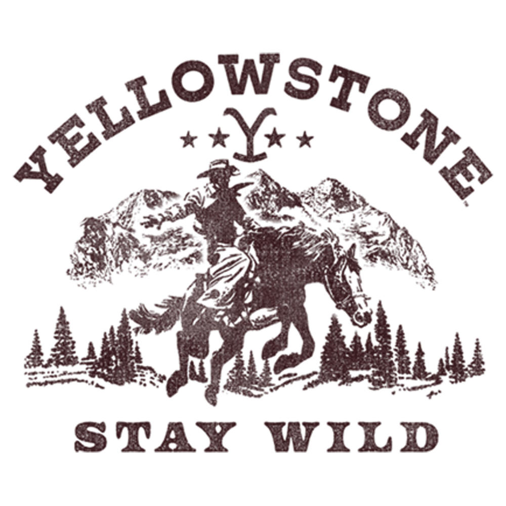YellowStone Men's Yellowstone Distressed Stay Wild  Graphic T-Shirt