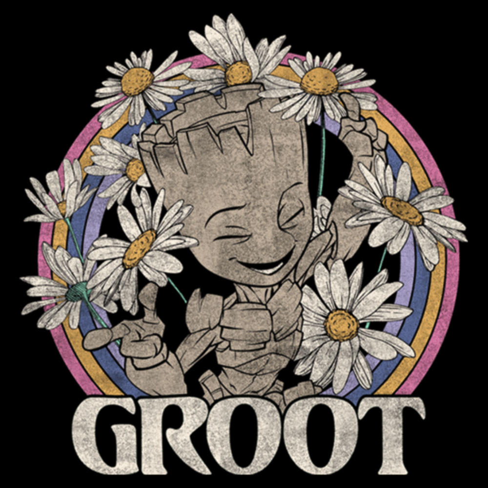 Disney Women's Guardians of the Galaxy Groot Springtime  Graphic T-Shirt