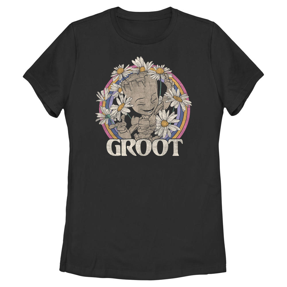 Disney Women's Guardians of the Galaxy Groot Springtime  Graphic T-Shirt