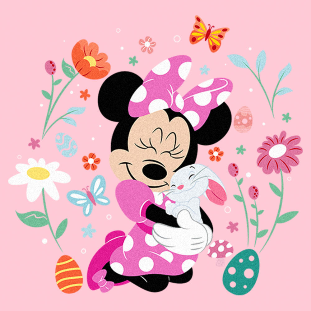 Mouse Hug Rabbit Minnie Mouse Girl's Minnie Mouse Easter Bunny Hug Graphic Tee