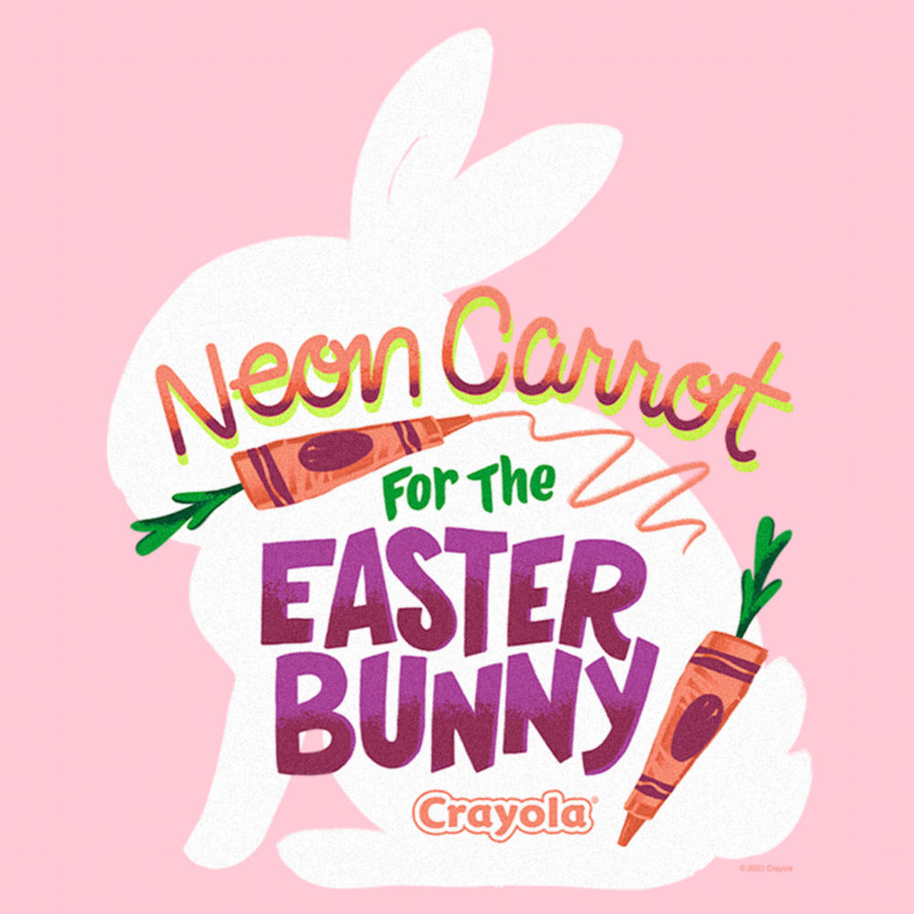 Crayola Girl's Crayola Neon Carrot For The Easter Bunny  Graphic T-Shirt