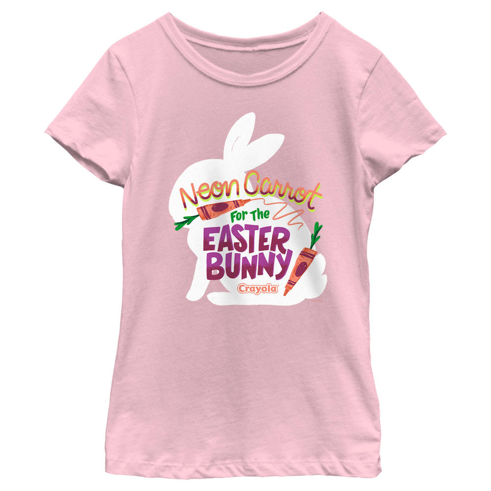 Crayola Girl's Crayola Neon Carrot For The Easter Bunny  Graphic T-Shirt