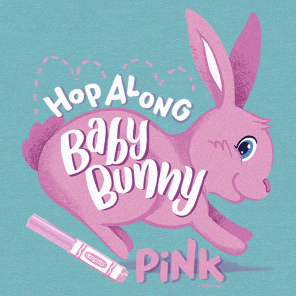 Crayola Women's Crayola Easter Hop Along Baby Bunny Pink  Racerback Tank Top