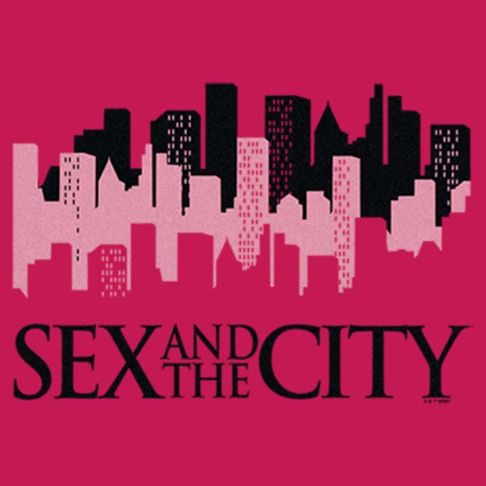Sex and the City Junior's Sex and the City Night Cityscape Logo  Racerback Tank Top