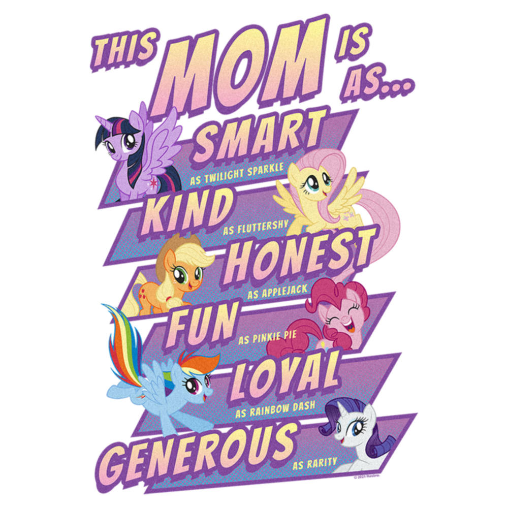 My Little Pony: Friendship is Magic Women's My Little Pony: Friendship is Magic This Mom Is Smart  Graphic T-Shirt