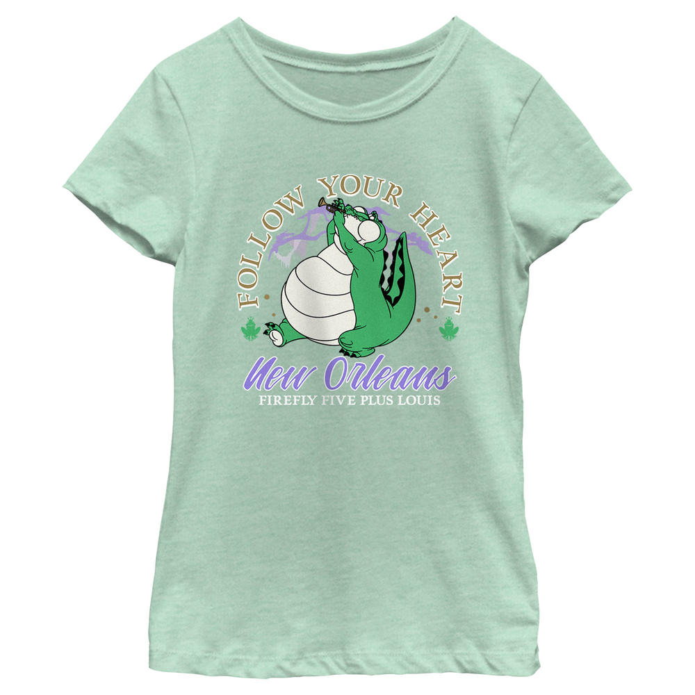 The Princess and the Frog Girl's The Princess and the Frog Firefly Five Plus Louis  Graphic T-Shirt
