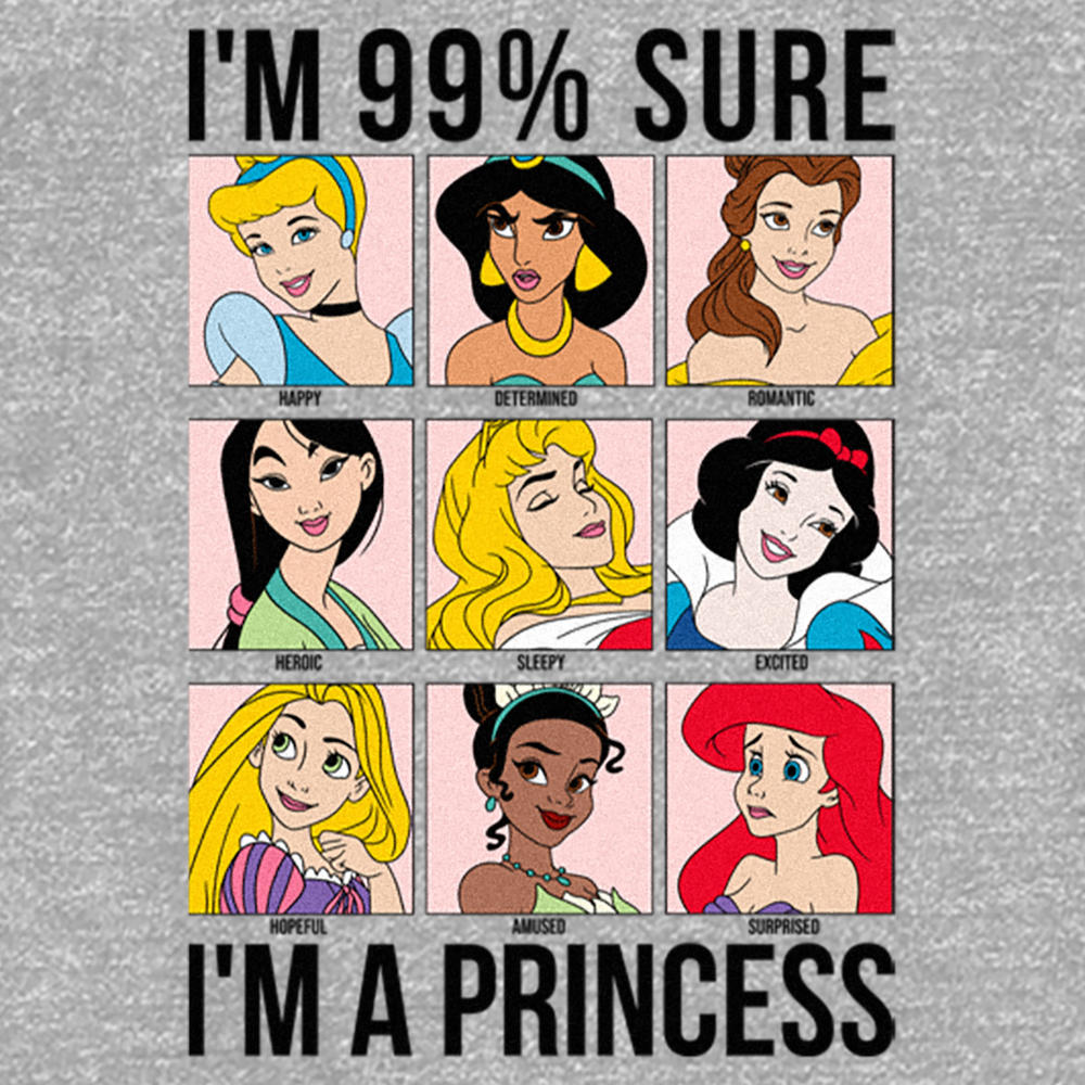Sentiment Princess Disney Toddler's Disney I'm 99 Percent Sure I'm a Princess Graphic T-Shirt