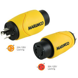 Marinco Straight Adapter 20Amp Locking Male to 30Amp Locking Female Connector
