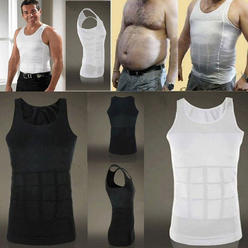 &nbsp; Men's Body Shaper Vest Abdomen Waist Shaper Undershirt Black Medium