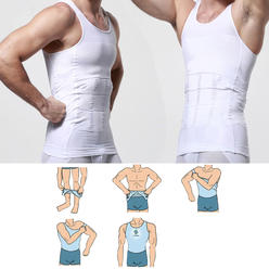 Men Body Shaper Nbsp Men S Body Shaper For Slimming Shirt Tummy Waist Vest Lose White Medium