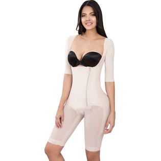 Fiorella Shapewear Full Body Powernet Butt Lifter Slimming Body Shaper  Post-Surgery Postpartum Girdle with Sleeves Fajas Colombianas Nude 605