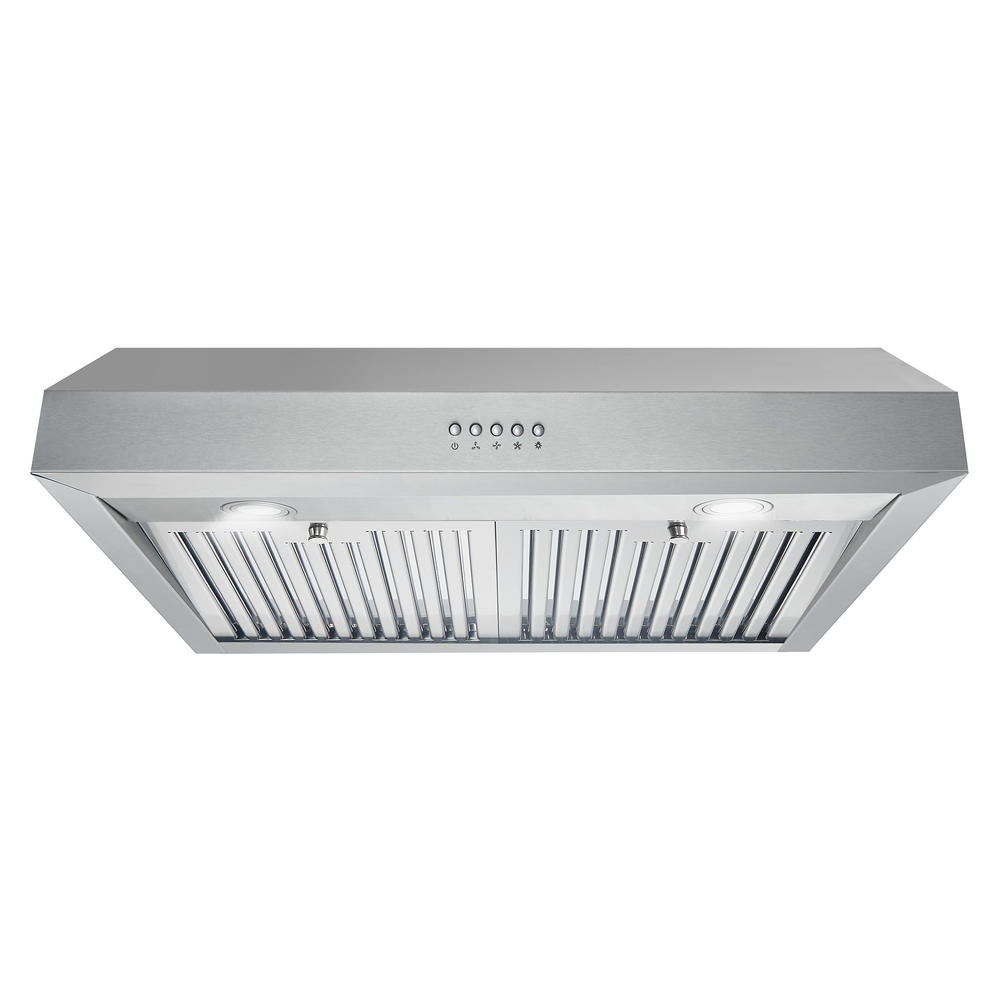 Cosmo 30 in. 380 CFM Ducted Under Cabinet Range Hood with Push Button Control Panel, Permanent Filters and LED Lighting