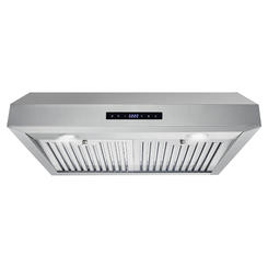 Cosmo Appliances Cosmo 30 in. 380 CFM Ductless Under Cabinet Range Hood with LCD Touch Control Panel, Permanent Filters and LED Lighting