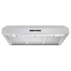 Cosmo Appliances Cosmo 36 in. 380 CFM Ducted Under Cabinet Range Hood with LCD Touch Control Panel, Permanent Filters and LED Lighting