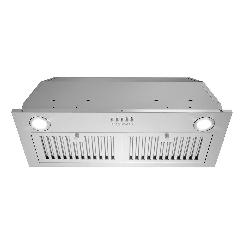 Cosmo 30 in. Insert Range Hood with Push Button Controls, 3-Speed Fan, LED Lights and Permanent Filters in Stainless Steel
