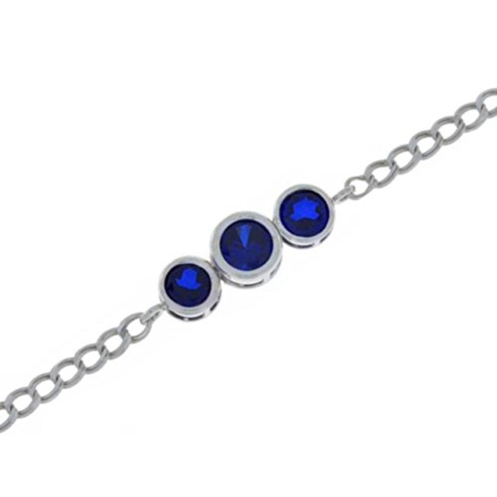Elizabeth Jewelry 2 Ct Blue Sapphire Bezel Bracelet .925 Sterling Silver Rhodium Finish [Jewelry]