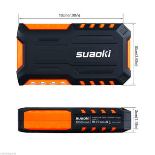 battery suaoki booster starter jump bank power 2usb function multi rechargable 12v zoom charger emergency pump mini