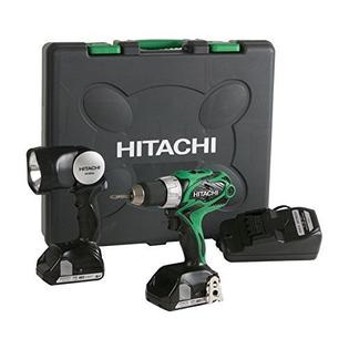 Hitachi 18 Volt Lithium Ion Cordless Drill Compact Power Drill Flashlight