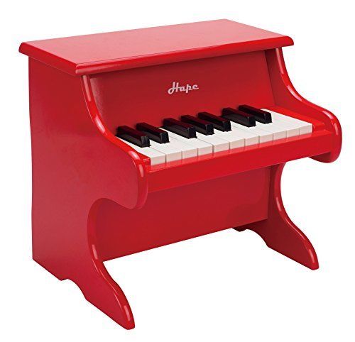 Hape Early Melodies Playful Children PIANO, 18 Key Wooden UPRIGHT PIANO, Red