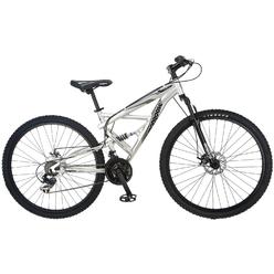 Mongoose Impasse Mens Mountain Bike, 18-Inch Frame, 29-Inch Wheels with Disc Brakes, Silver
