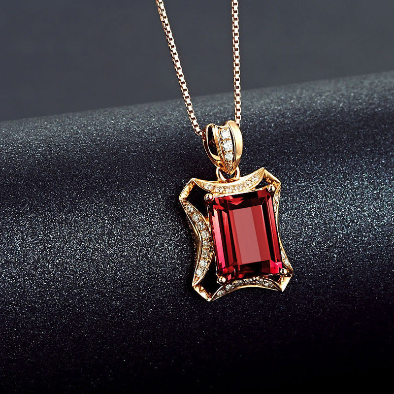 Rose gold red diamond [excluding chain]