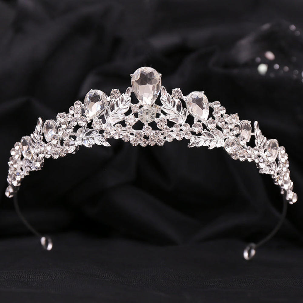 Kim Thomas Diamond New Korean Bridal Headdress Alloy Rhinestone Leaves Small Crown Wedding Dress Accessories Hair Accessories