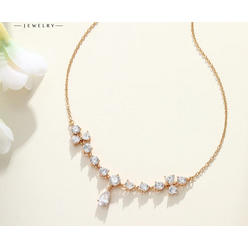 Kim Thomas Artificial Women's Fashion Temperament Tassel Clavicle Chain gemstone Necklace