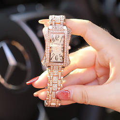 Kim Thomas Women's watch rectangular pointer luminous diamond fashion quartz waterproof watch trendy
