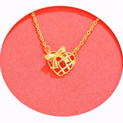 Kim Thomas Jewelry plated 24K gold bow hollow love necklace women's summer temperament clavicle chain