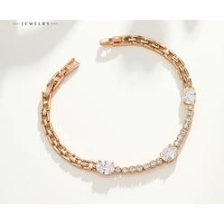 Kim Thomas Bracelets for women niche light luxury design inlaid with zirconium thick chain niche high-end temperament