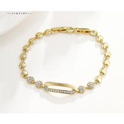 Kim Thomas Geometric ring love micro-encrusted zirconium bracelet simple and fresh design