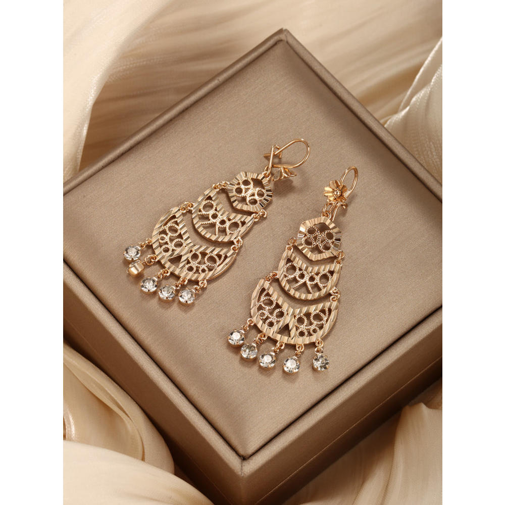 Kim Thomas Jewelry Retro Arabian Tassel Metal Earrings Alloy Gold Plated Women's Wedding Party Temperament Earrings for Women
