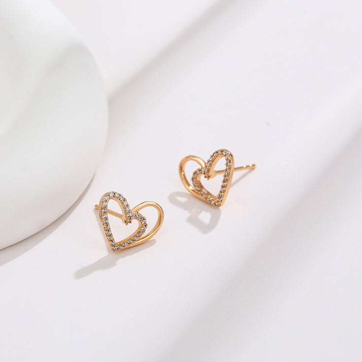 Kim Thomas Jewelry simple hollow heart-shaped earrings sweet temperament earrings jewelry love earrings for women
