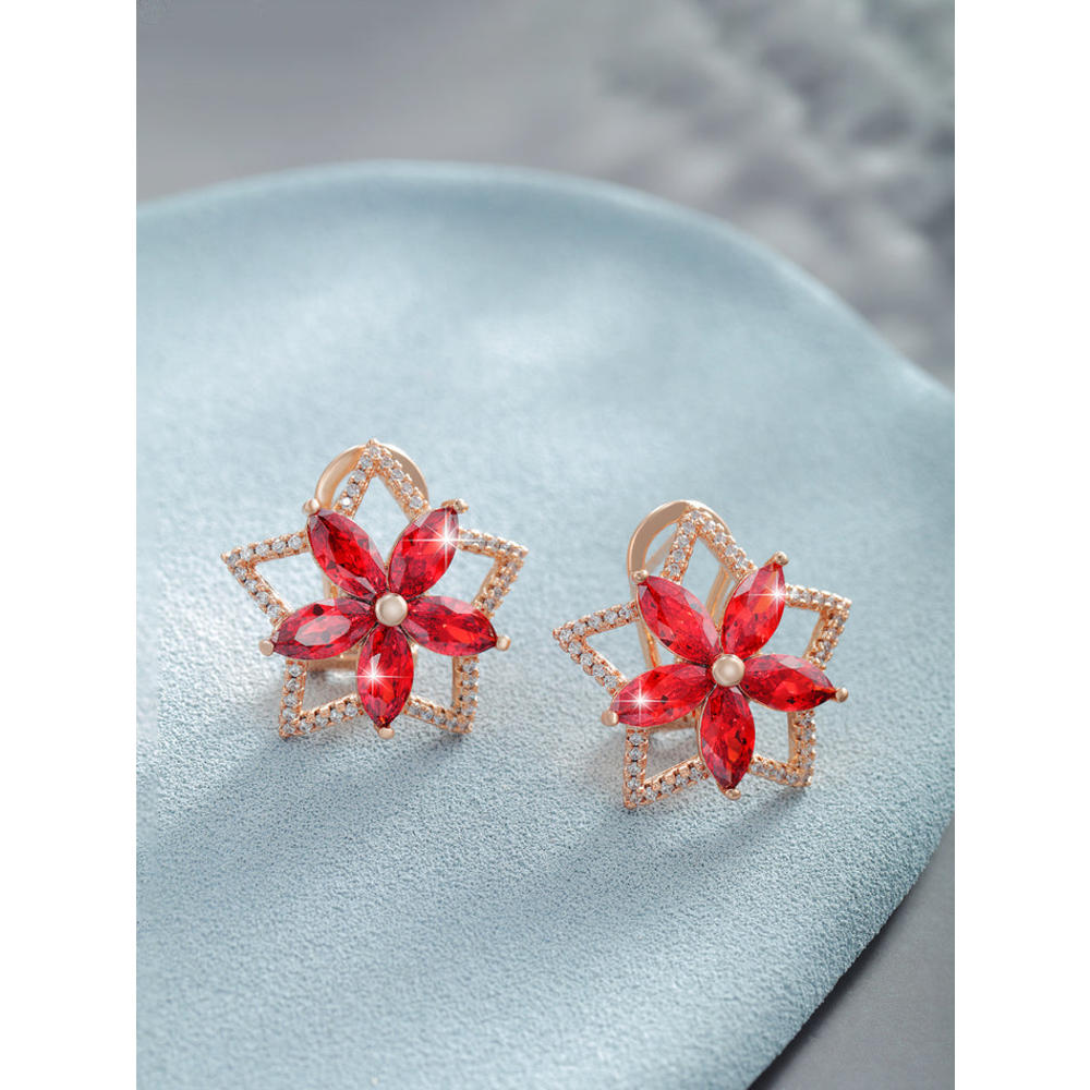 Kim Thomas Jewelry imitation colorful treasure series five-pointed star flower earrings women's color light luxury temperament earrings
