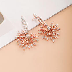 Kim Thomas Jewelry's new micro-encrusted zirconium fireworks earrings plated with 18K gold exquisite earrings wholesale high-end earrings