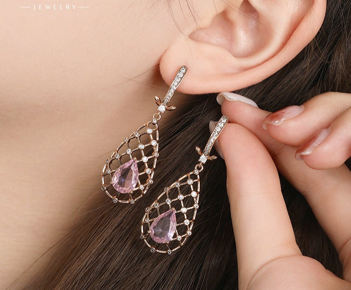 Kim Thomas Jewelry fashion temperament ins trend hollow water drop earrings