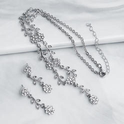 Kim Thomas Bridal alloy sunflower necklace small fragrance two-piece jewelry non-fading rhinestone necklace earrings set