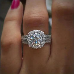 Kim Thomas New ring micro-encrusted with diamonds luxury engagement diamond ring women's