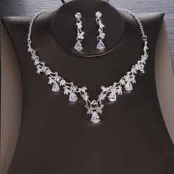 Kim Thomas Bridal jewelry zircon necklace earrings Korean style wedding dress wedding crown tiara accessories set