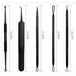 Kim Thomas Spot stainless steel acne needle 11-piece set, black double-ended acne needle beauty tool