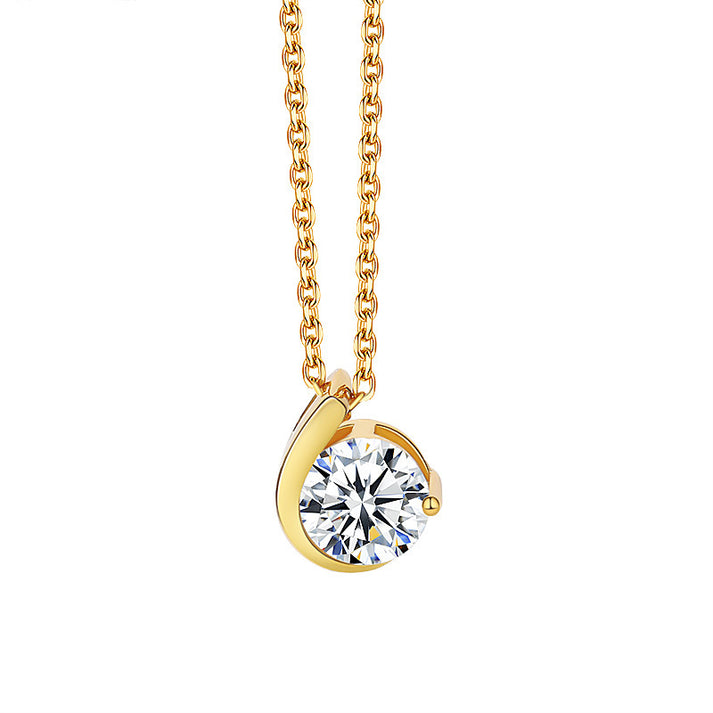 Gold moissanite necklace