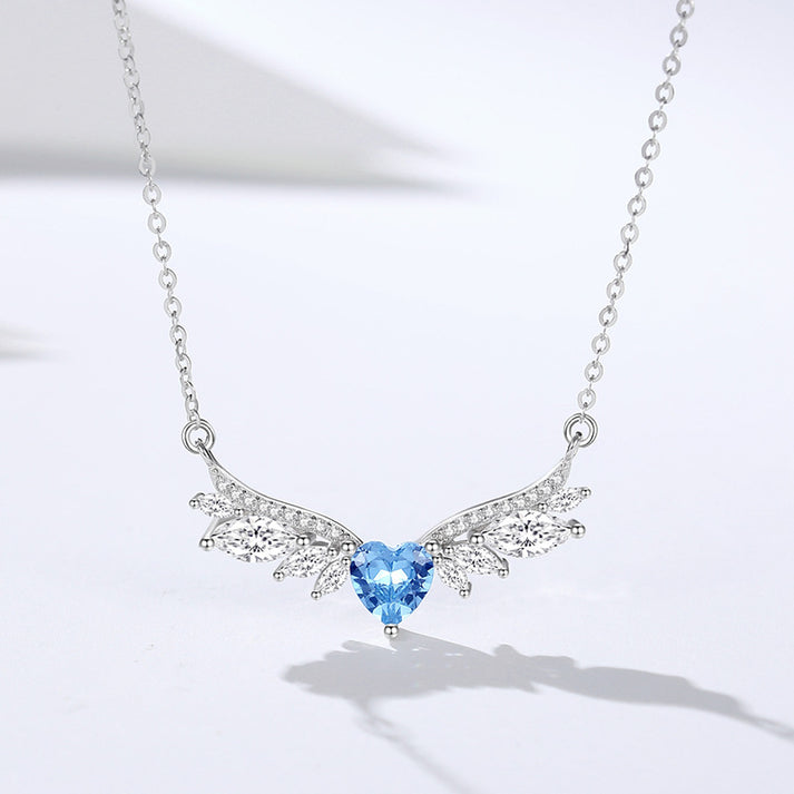 Blue zirconium necklace
