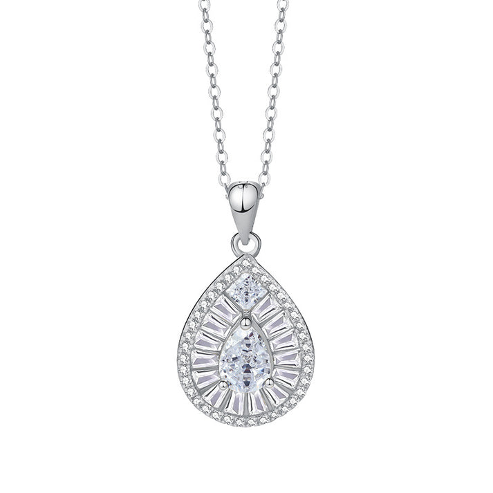 Platinum water drop necklace