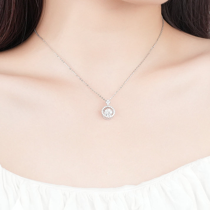 Kim Thomas Moissanite smart necklace women's s925 sterling silver round beating heart clavicle chain