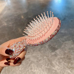 Kim Thomas Luxury Diamond Massage Comb Hairstyles Women Curly Hair Styling Tools Portable Home Hairbrush Hair Accessories