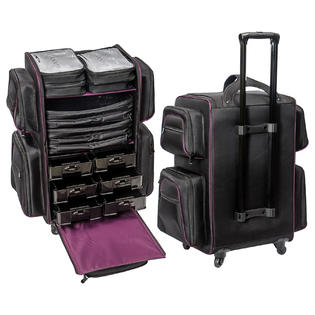 Shany Total Jetsetter Travel Makeup Bag Xl Soft Travel Cosmetics Bag With Multiple Compartment 10 Free Makeup Organizers Makeup